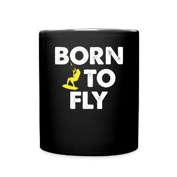 Kite Kitesurfen Kiteboard - Tasse einfarbig - Schwarz - Vorne