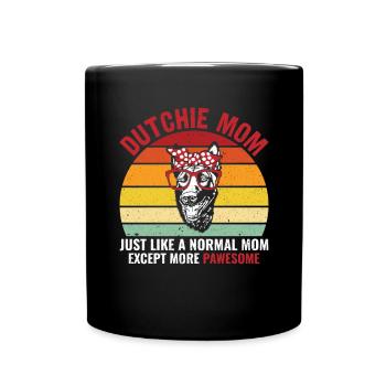 Holländischer Schäferhund Dutch Shepherd - Tasse einfarbig - Schwarz - Vorne