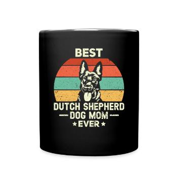 Holländischer Schäferhund Dutch Shepherd - Tasse einfarbig - Schwarz - Vorne