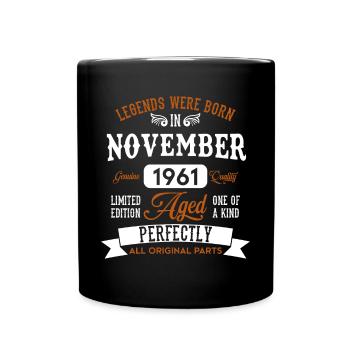 Jahrgang November 1961 Geburtstag Geschenk - Tasse einfarbig - Schwarz - Vorne