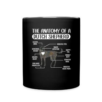 Holländischer Schäferhund Dutch Shepherd - Tasse einfarbig - Schwarz - Vorne