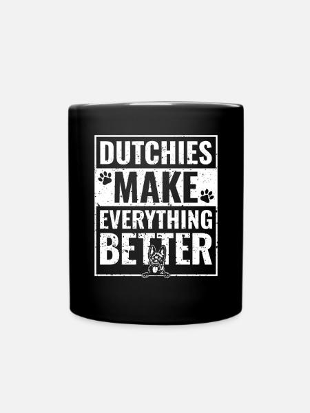 Holländischer Schäferhund Dutch Shepherd - Tasse einfarbig - Schwarz