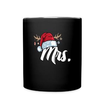 Santa Claus Cap Mrs. Outfit for Christmas - Full Colour Mug - black - Front