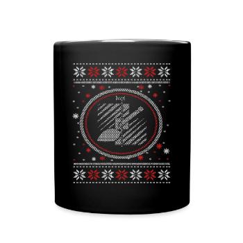 Ugly Fliesenleger Motiv Weihnachten Heilig Abend - Tasse einfarbig - Schwarz - Vorne