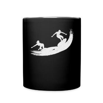 Surfing Wave Surfer Surfboard Water Surfer - Tasse einfarbig - Schwarz - Vorne