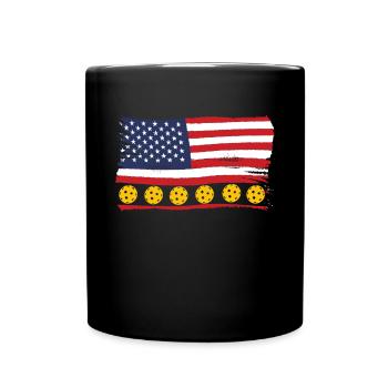 USA Flag America Flag Pickleball Shirt - Full Colour Mug - black - Front