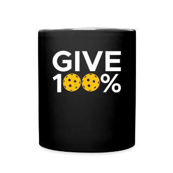 Offrez un cadeau de chemise 100% Pickleball - Mug uni - noir - Devant