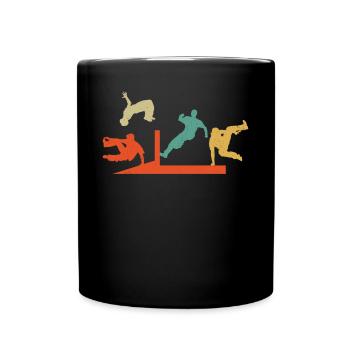 Parkour Free Running Traceur Retro - Full Colour Mug - black - Front