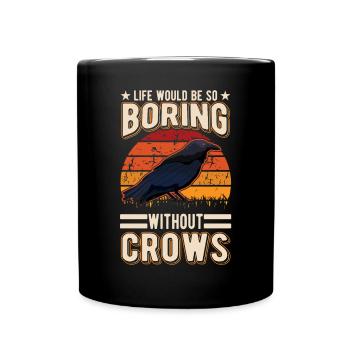 Crow Raven Raven Crow Keeping Crow Breeder - Full Colour Mug - black - Front