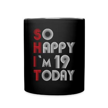19 birthday - Full Colour Mug - black - Front