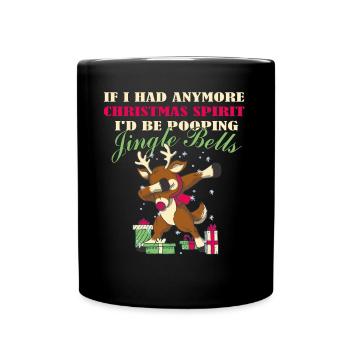 L’ de Сhristma voudrais-je jingler le cerf de Bell - Mug uni - noir - Devant