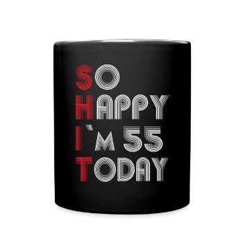 55e anniversaire - Mug uni - noir - Devant