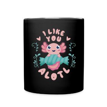 Axolotl jeu de mots Je t’aime Alotl Animal aquatique - Mug uni - noir - Devant