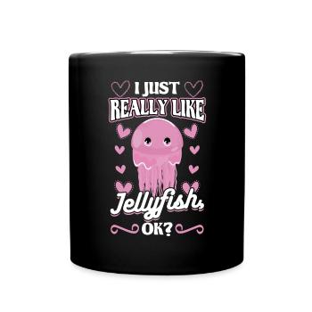 J’aime beaucoup les méduses - Mug uni - noir - Devant