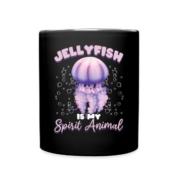 Jellyfish is my soul animal - Full Colour Mug - black - Front
