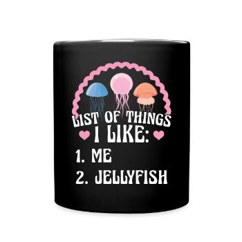 Je m’aime moi-même et les méduses - Mug uni - noir - Devant