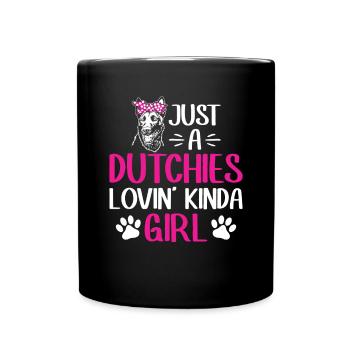 Holländischer Schäferhund Dutch Shepherd - Tasse einfarbig - Schwarz - Vorne