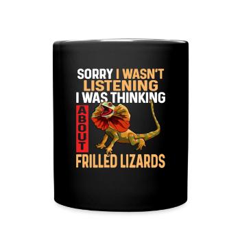 Kragenechse Frilled-neck lizard Reptil Herpetologe - Tasse einfarbig - Schwarz - Vorne