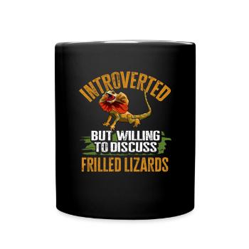 Kragenechse Frilled-neck lizard Reptil Herpetologe - Tasse einfarbig - Schwarz - Vorne