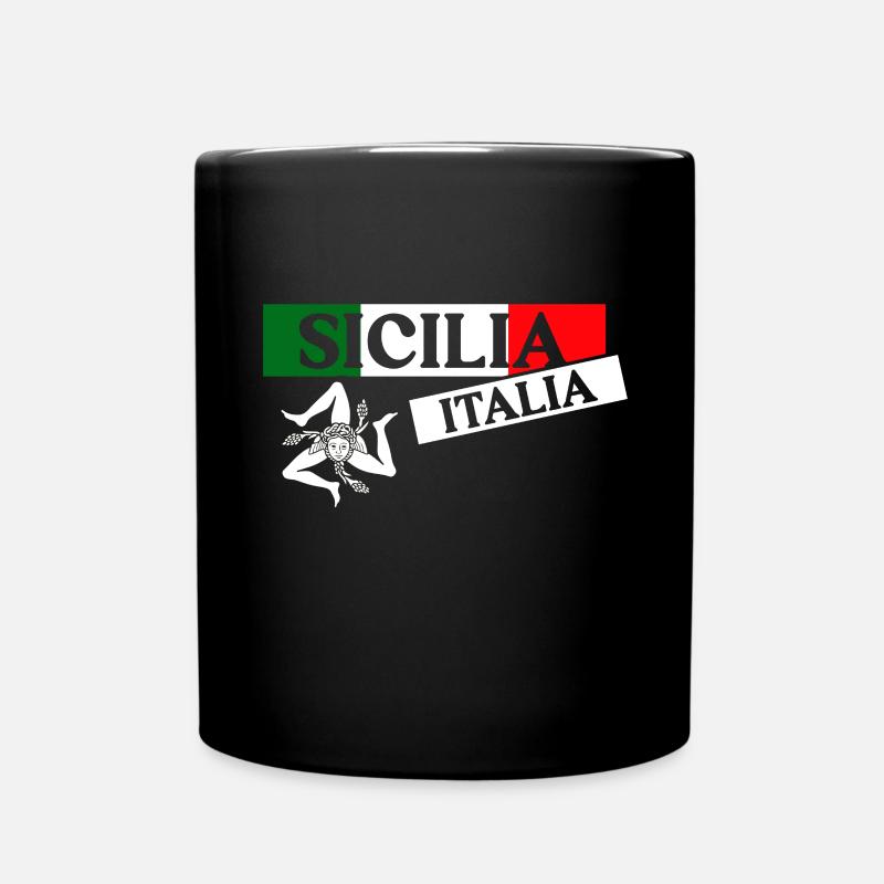 Drapeau de la Sicile Sicile Palerme Italie - Mug uni - noir