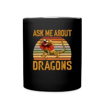 Kragenechse Frilled-neck lizard Reptil Herpetologe - Tasse einfarbig - Schwarz - Vorne