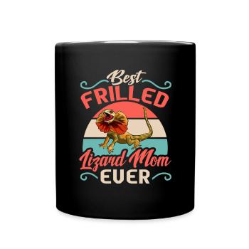 Kragenechse Frilled-neck lizard Reptil Herpetologe - Tasse einfarbig - Schwarz - Vorne