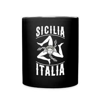 Sizilien flagge Sizilien Palermo Italien - Tasse einfarbig - Schwarz - Vorne