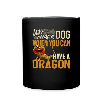 Kragenechse Frilled-neck lizard Reptil Herpetologe - Tasse einfarbig - Schwarz - Vorne