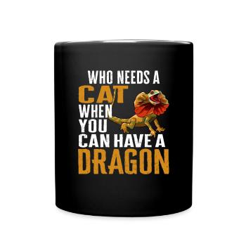 Kragenechse Frilled-neck lizard Reptil Herpetologe - Tasse einfarbig - Schwarz - Vorne