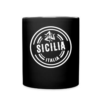 Sizilien flagge Sizilien Palermo Italien - Tasse einfarbig - Schwarz - Vorne