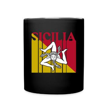 Sizilien flagge Sizilien Palermo Italien - Tasse einfarbig - Schwarz - Vorne