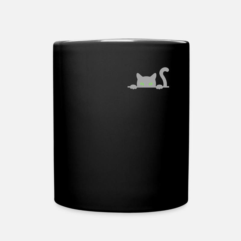 Lustige Katze die aus der Tasche schaut - Tasse einfarbig - Schwarz
