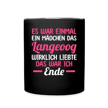 Nordsee Langeoog - Tasse einfarbig - Schwarz - Vorne