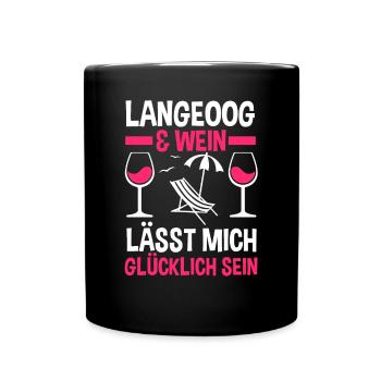 Nordsee Wein Langeoog - Tasse einfarbig - Schwarz - Vorne