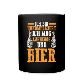 Nordsee Bier Langeoog - Tasse einfarbig - Schwarz - Vorne