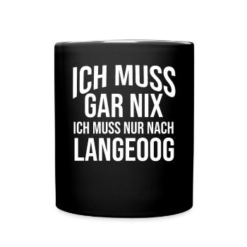 Nordsee Langeoog - Tasse einfarbig - Schwarz - Vorne