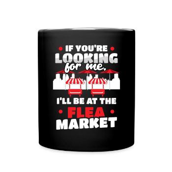 Bazar Garage Flohmarkt - Tasse einfarbig - Schwarz - Vorne