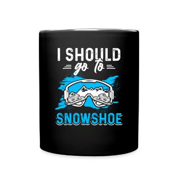 Amateurs de raquettes Randonneurs sur neige Neige - Mug uni - noir - Devant