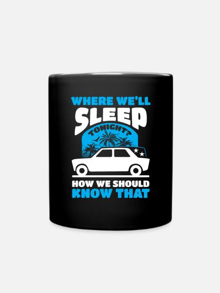 Reisen Road Trip Auto - Tasse einfarbig - Schwarz