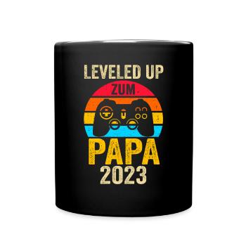 Vater 2023 Schwanger Gamer Zocker Gaming Papa - Tasse einfarbig - Schwarz - Vorne