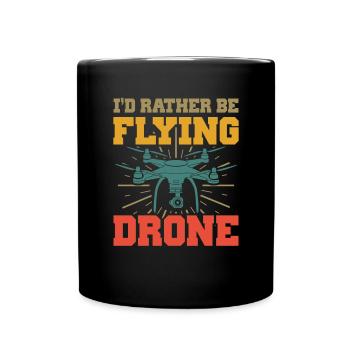 Quadcopter Drone Race RC Airplane Pilot - Full Colour Mug - black - Front