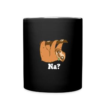 Na? Faultier - Tasse einfarbig - Schwarz - Vorne