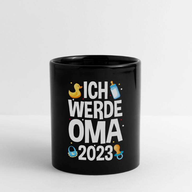 Großmutter 2023 Schwanger Werdende Oma Tasse einfarbig