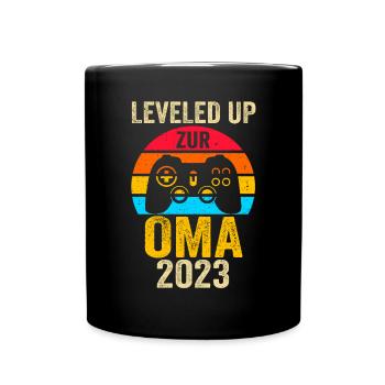 Großmutter 2023 Schwanger Werdende Oma - Tasse einfarbig - Schwarz - Vorne