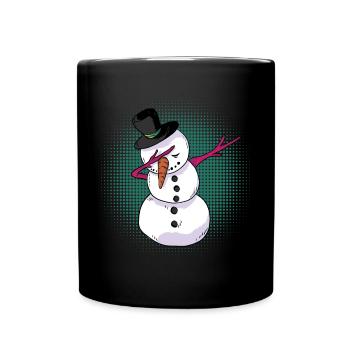 Dabbing Schneeman Cadeau chemise de couchage de Noël - Mug uni - noir - Devant