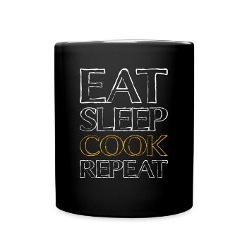 Manger dormir cuisiner - Mug uni - noir - Devant