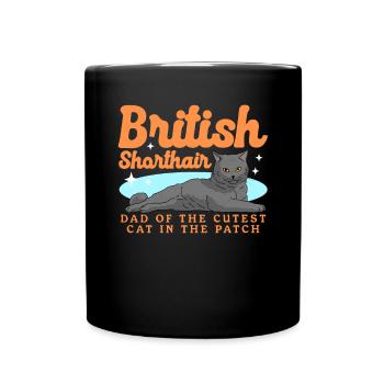 British Shorthair Papa Chat Papa Chats Cadeau - Mug uni - noir - Devant