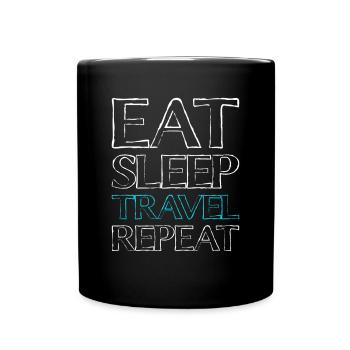 Eating Sleep Travel - Full Colour Mug - black - Front