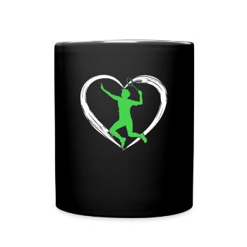 badminton love - Tasse einfarbig - Schwarz - Vorne