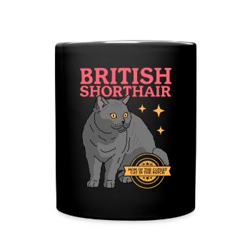 British Shorthair Mom Cat Cat Mom Cadeau - Mug uni - noir - Devant